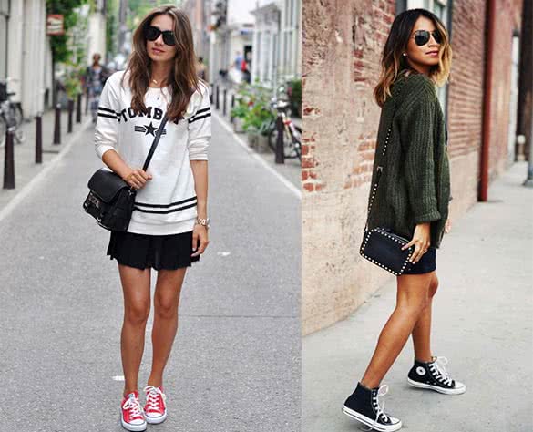 Mini Skirts with Converse