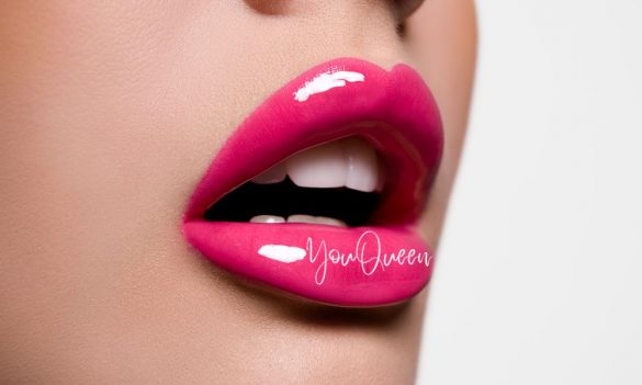 Half open pink lips