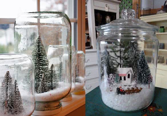 Glass Jar Snow Globe