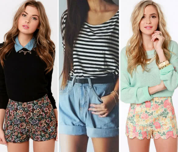 how to wear high waisted shorts