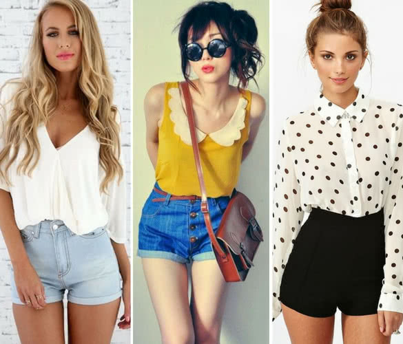 how to wear high waisted shorts