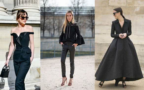Paris Fashion Week Street Style Black