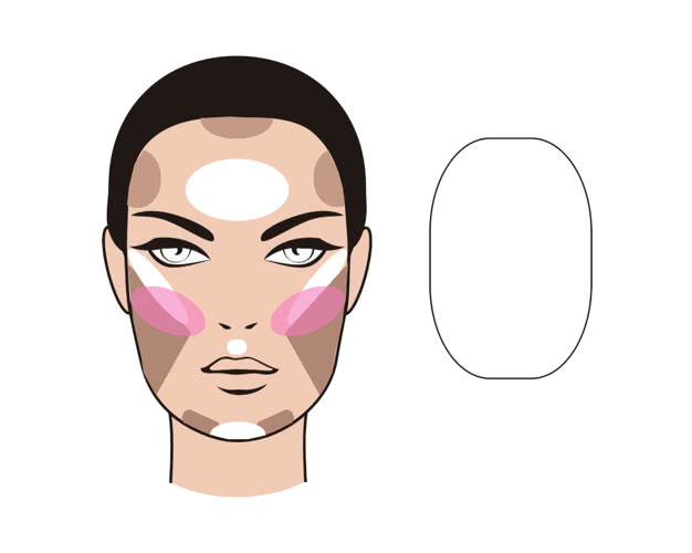 Long Shape Face Contoured