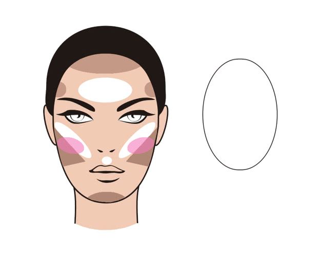 Oval Shape Face Contoured