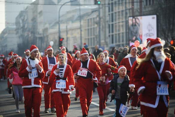 Participants of the sixth annual Belgrade Santas Race