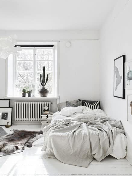 Simple white bedroom