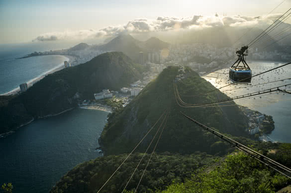 Sugarloaf Mountain Rio de Janeiro Brazil cable car gondola city skyline