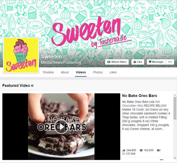 sweeten facebook page