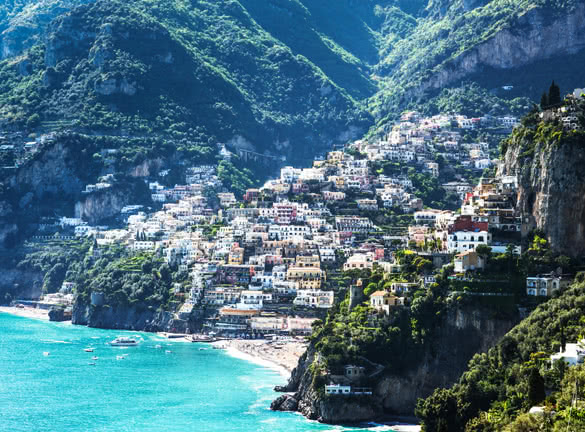 typical old town at the amalfi-coast in italy