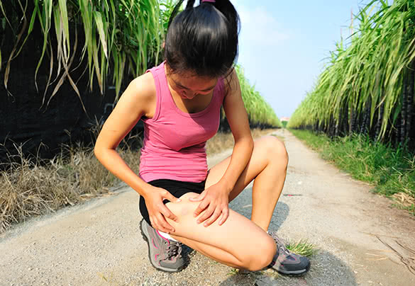 woman having a bruise