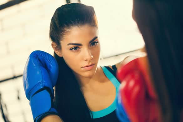 Attractive Female Boxer At Training 2