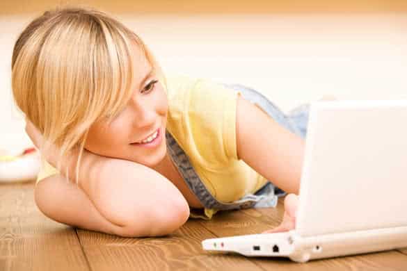 picture of teenage girl with laptop computer 3