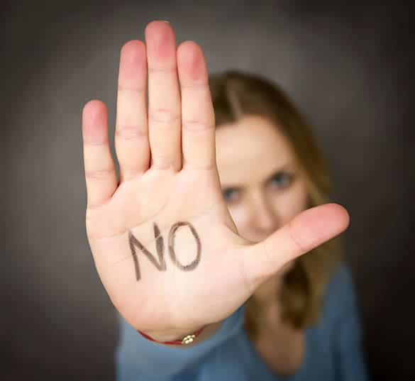 woman saying no