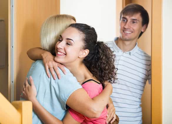 woman meeting boyfriends parents