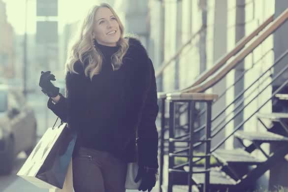 fashionable woman walking