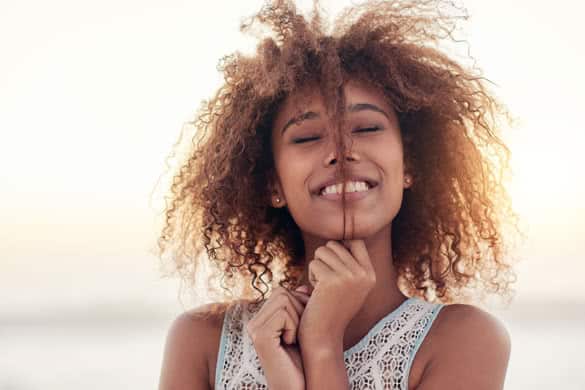 Having a great hair day at the beach