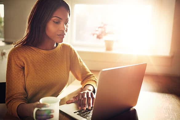 woman working at a laptop