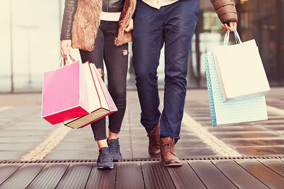 man and woman shopping