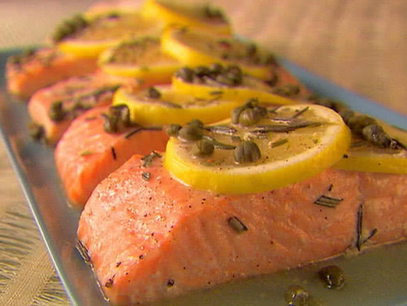 salmon with lemon capers and rosemary