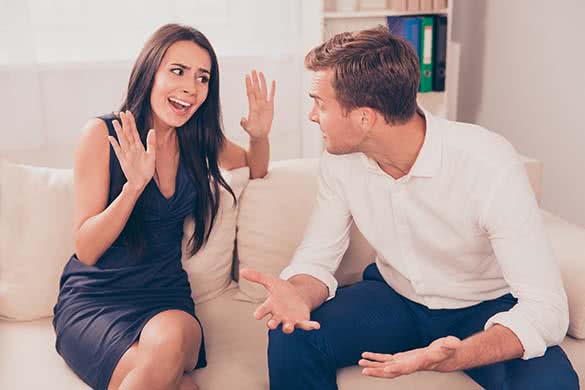 young couple arguing