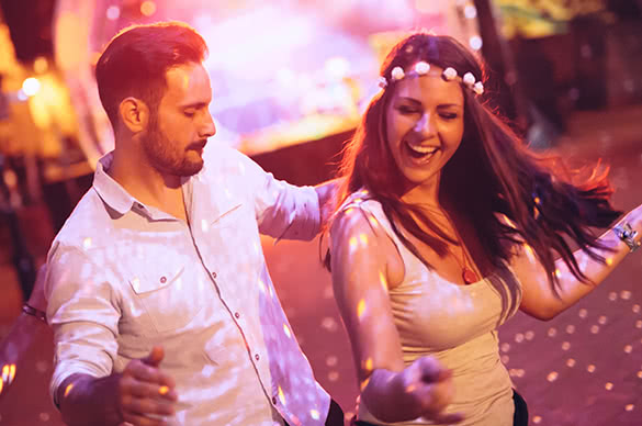 young couple dancing in a club