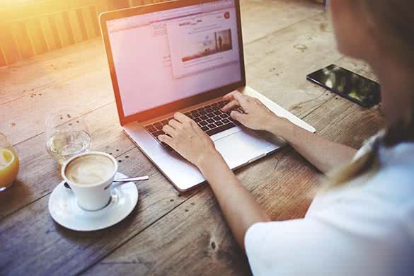 woman working on a laptop