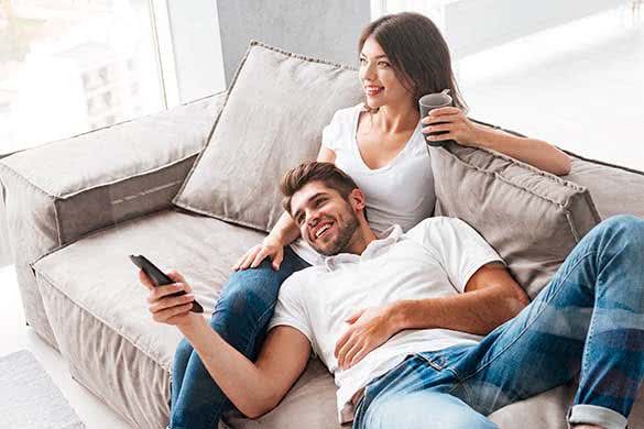 couple watching tv