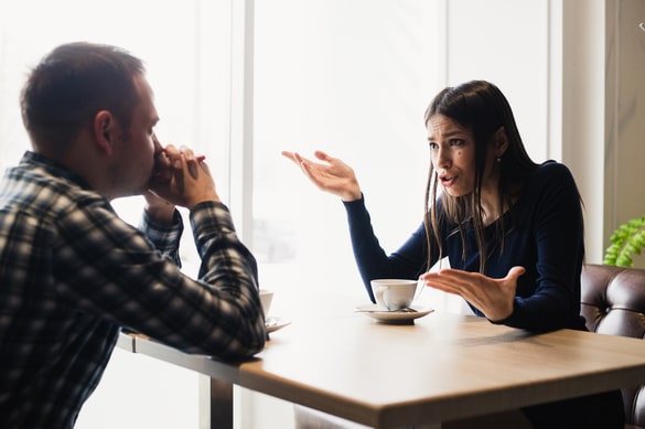 young couple arguing