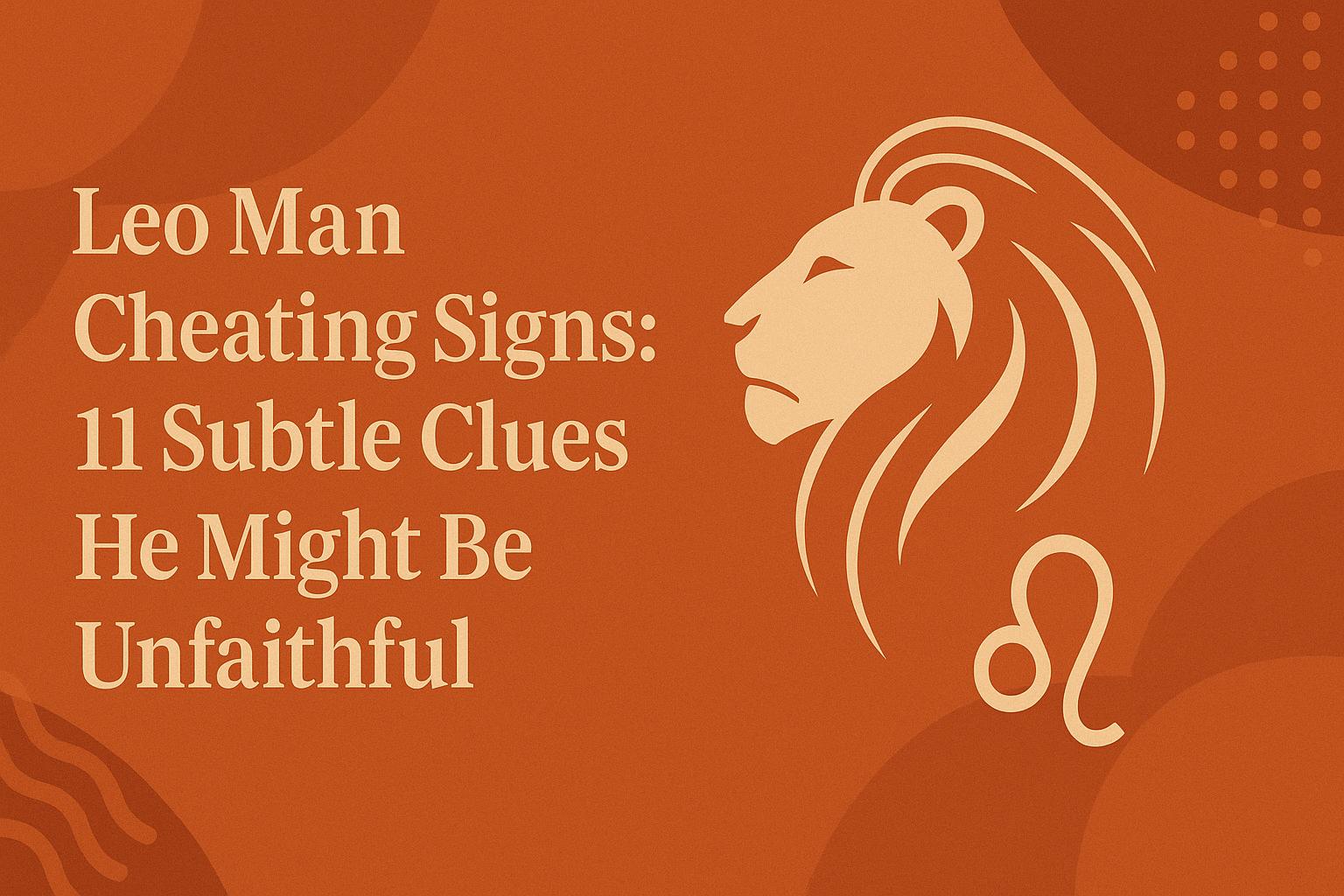 Leo Man Cheating Signs 11 Subtle Clues He Might Be Unfaithful